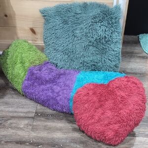 Colorful Fuzzy Pillow Set